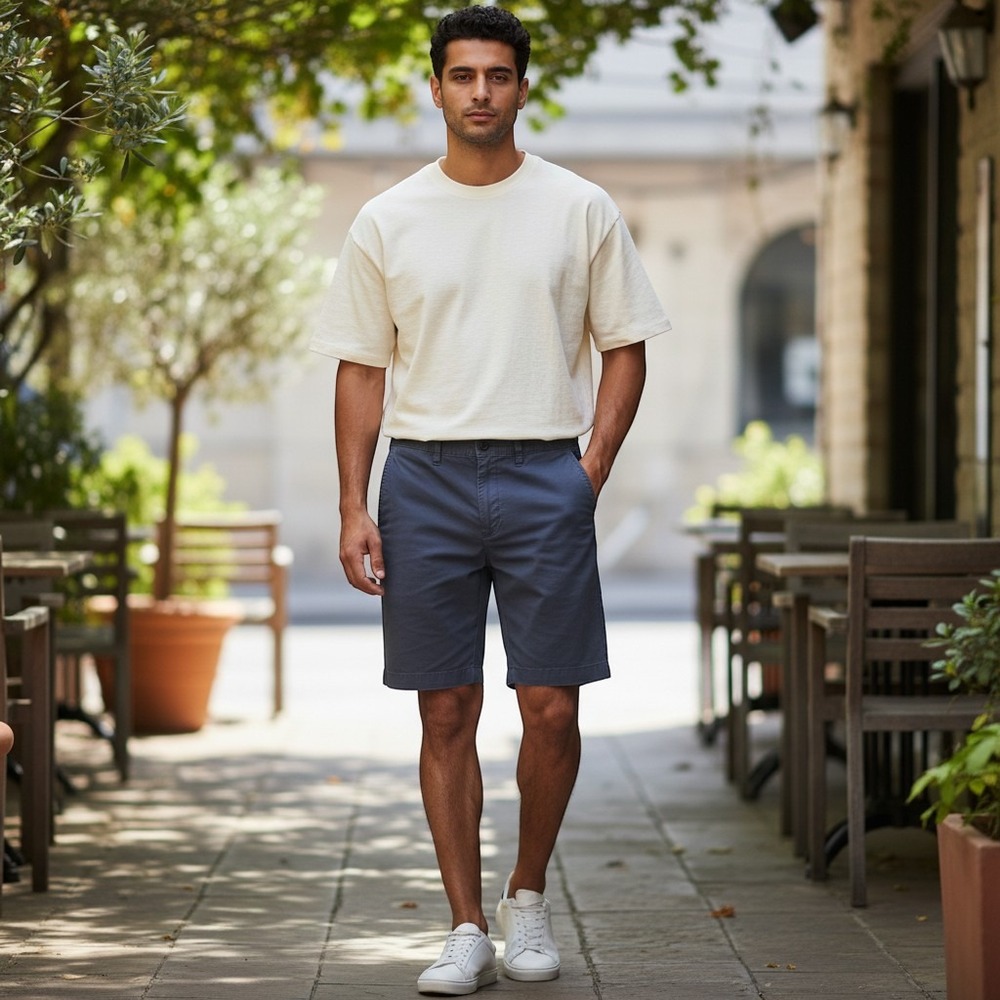 Patagonia Men's 30 Worn Wear Organic Cotton Chino Shorts Gray Blue 8 Inch Inseam